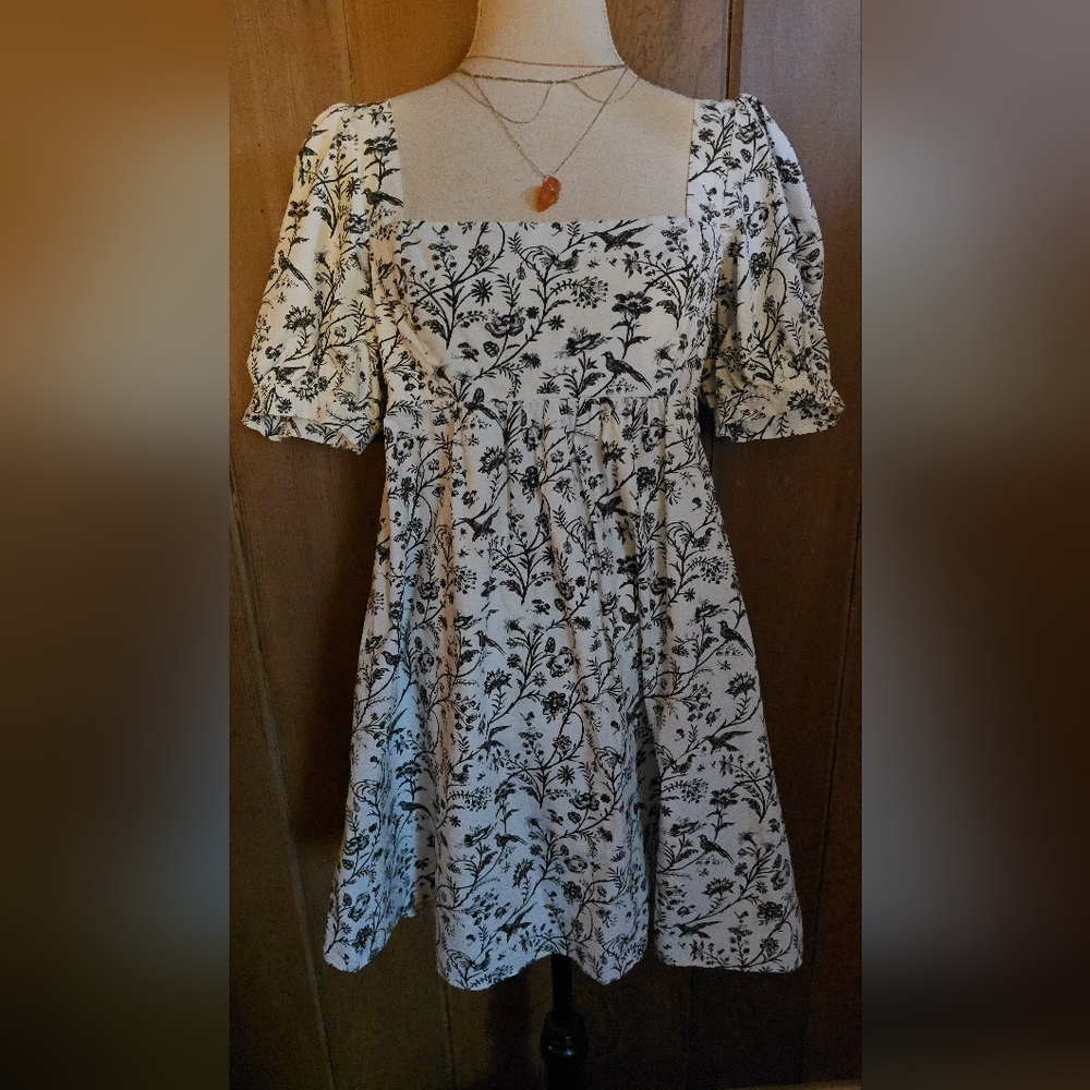 Laura Ashley For Urban Outfitters Penelope Toile Babydoll Dress NWOT Size Large